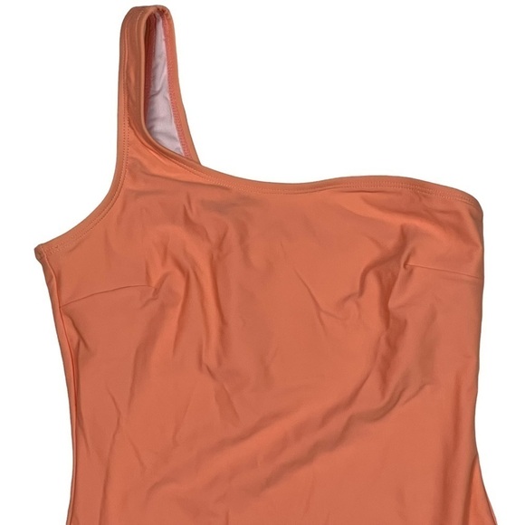 CUPSHE ONE SHOULDER AB31075M SALMON HIGH CUT ONE PIECE BATHING SWIMSUIT - Picture 5 of 16